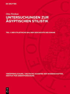 cover image of Der stilistische Bau der Geschichte des Sinuhe